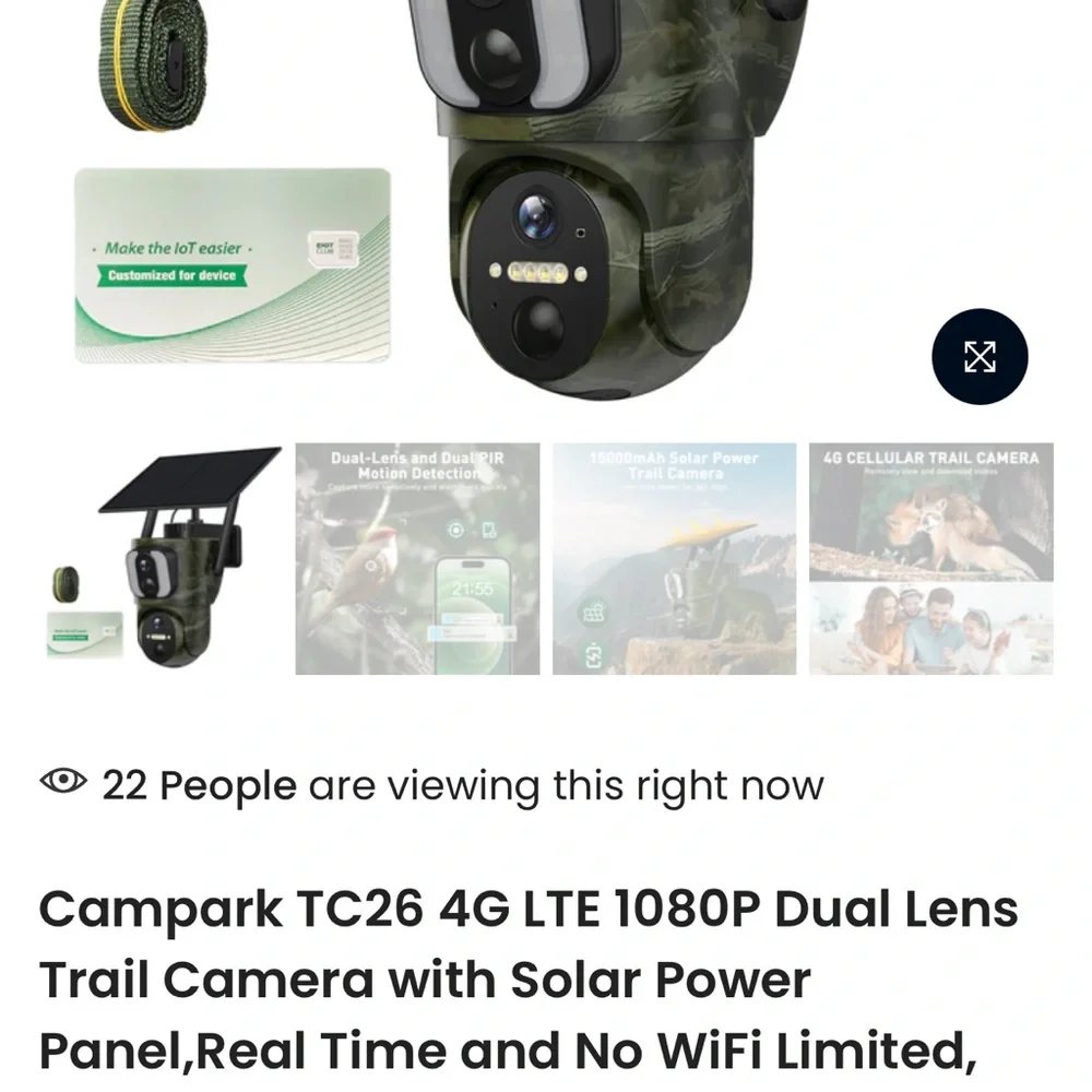 4G Solar Trail Camera with Dual Lens - Black